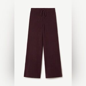 Max & Mia  Relaxed Drawstring Pants knit Dark Plum SZ M (TXA968)